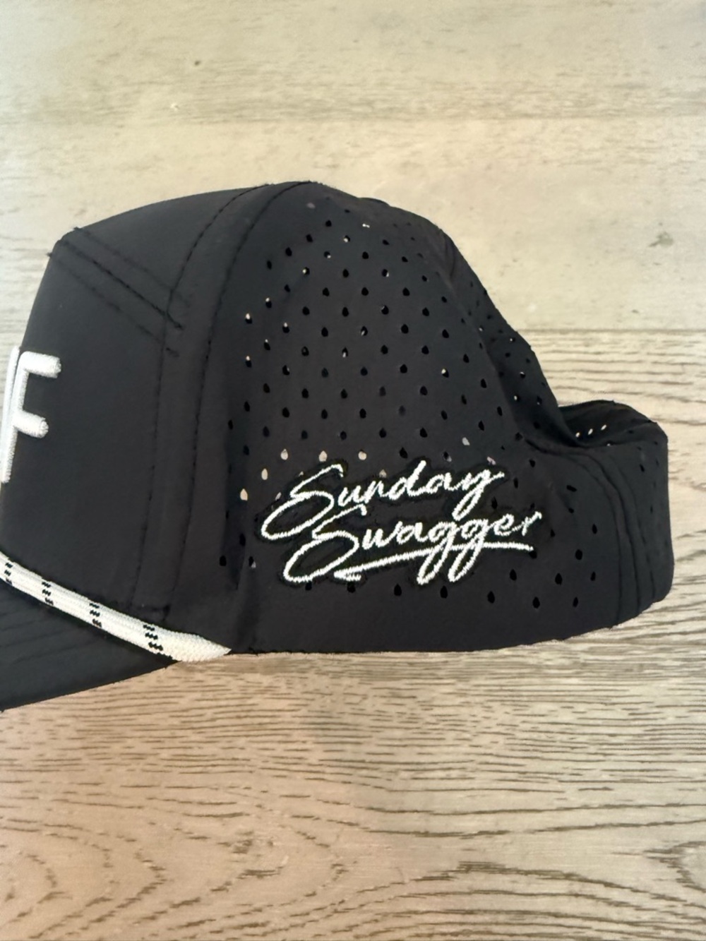 GOLF Black Rope-Trim Performance Baseball Cap - Picture 2 of 3